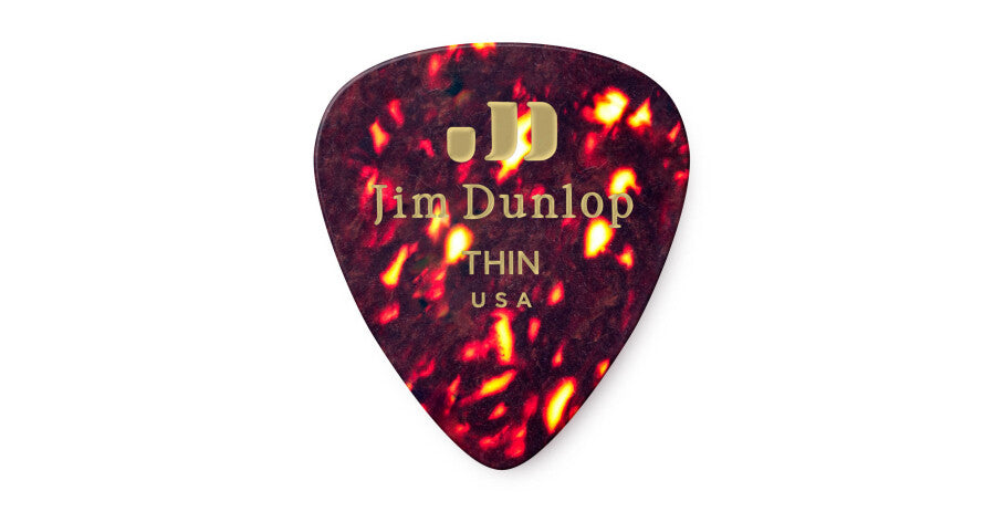 Dunlop Celluloid Standard Guitar Pick - Thin - 12 Stück